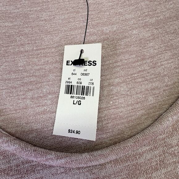 Express Scoop Neck Draped Hi Lo Tunic Knit Sleeveless Tank Top Dusty Rose Size L - Picture 4 of 9